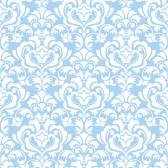 Vector damask seamless pattern background. Classical luxury old fashioned damask ornament, royal victorian seamless texture for wallpapers, textile, wrapping. Exquisite floral baroque template.