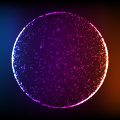 Abstract vector colorful mesh background. Black hole or singularity. Futuristic technology style. Elegant background for business presentations. Flying debris. eps10