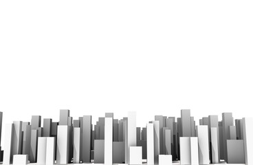 Obraz premium abstract digital city skylyne background 3D rendering