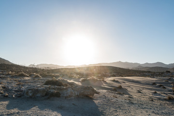 sunset over sand dunes