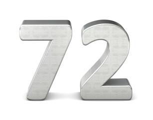72 zahl silber 3d number silver struktur
