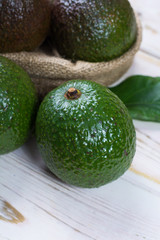 Green ripe avocado from organic avocado plantation - healthy food