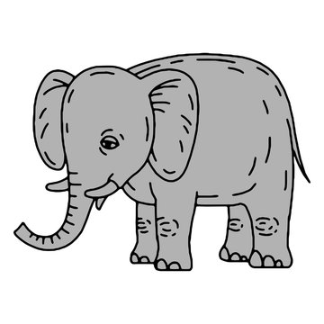 Cute elephant cartoon sitting