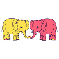 Cute elephant cartoon sitting