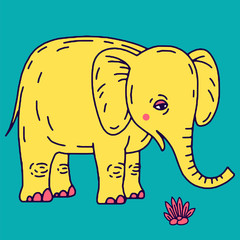 Cute elephant cartoon sitting