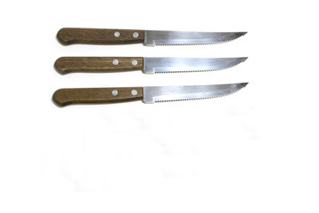 Kitchen knives isolated on white background