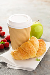 Croissants with coffee to go