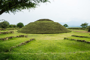 Guachimontones or Huachimontones round pyramids in Teuchitlan