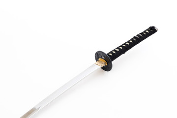 japanese sword on white background