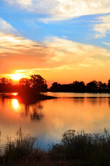Beautiful Sunset over the lake