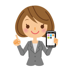 ビジネスウーマン　スマホ