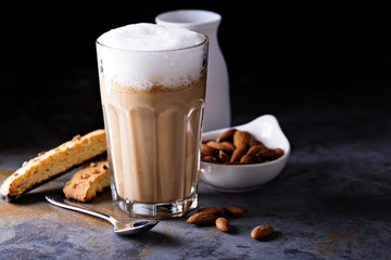 Coffee latte with almond milk
