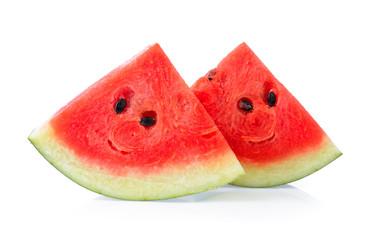 Sliced of watermelon isolated on white background