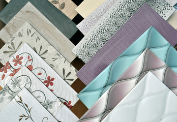 Various decorative tiles samples.