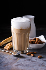 Coffee latte with almond milk