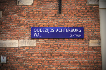 Fototapeta premium Street sign in Amsterdam, Netherlands