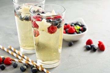 Red, blue and white sangria