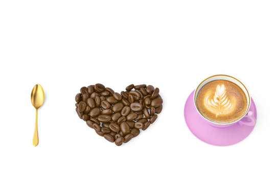 I love coffee.3D illustration.