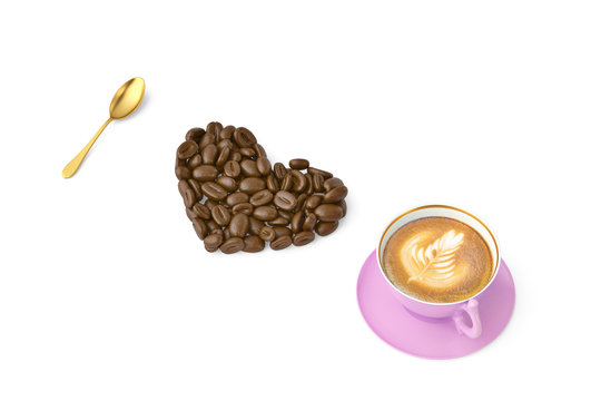 I love coffee.3D illustration.
