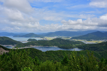 Fototapeta na wymiar 三方五湖と周りの集落(2016年9月)