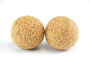 new baked fresh sesame isolated on white background