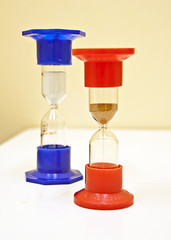 hourglass on the table