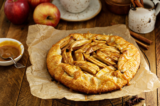 Apple and salted caramel galette