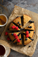 Gluten free cake with fresh fruit