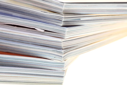 stack of magazines isolated