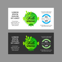 Hello Spring banners set