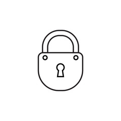 Black line simple padlock icon