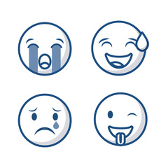 cartoon faces icon set over white background. vector illustration