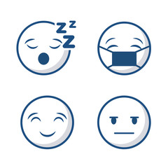 cartoon faces icon set over white background. vector illustration