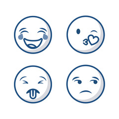 cartoon faces icon set over white background. vector illustration