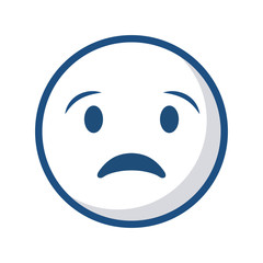 sad cartoon face icon over white background. vector illustration