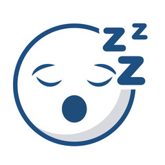 sleppy cartoon face icon over white background. vector illustration