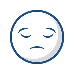 sad cartoon face icon over white background. vector illustration