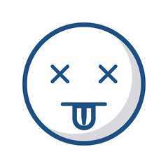 Obraz premium dizzy cartoon face icon over white background. vector illustration