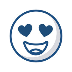 in love cartoon face icon over white background. vector illustration
