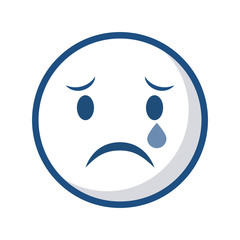 sad cartoon face icon over white background. vector illustration