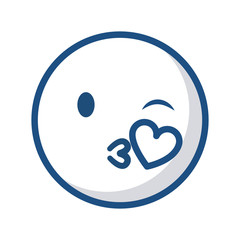 in love cartoon face icon over white background. vector illustration
