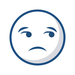 unamused cartoon face icon over white background. vector illustration
