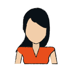 woman cartoon icon over white background. colorful design. vector illustration