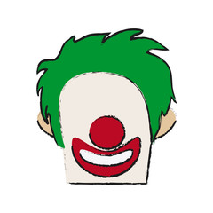 circus clown icon over white background. vector illustration