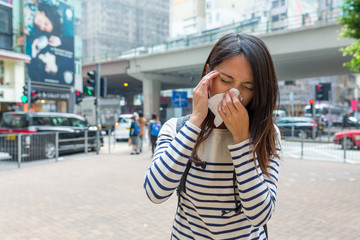 Woman feeling sick at Hong Kong