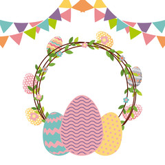 easter eggs icon over white background. colorful design. vector illustration