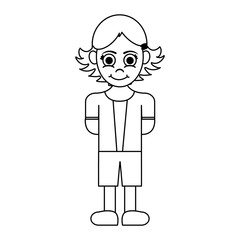 girl cartoon icon over white background. vector illustration