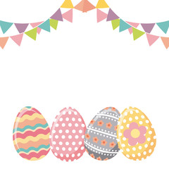 Fototapeta na wymiar easter eggs icon over white background. colorful design. vector illustration