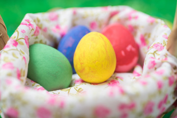 easter eggs in basket