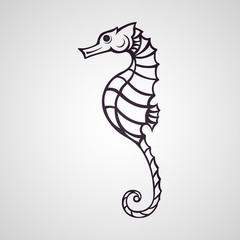 Seahorse logo vector icon illustrator